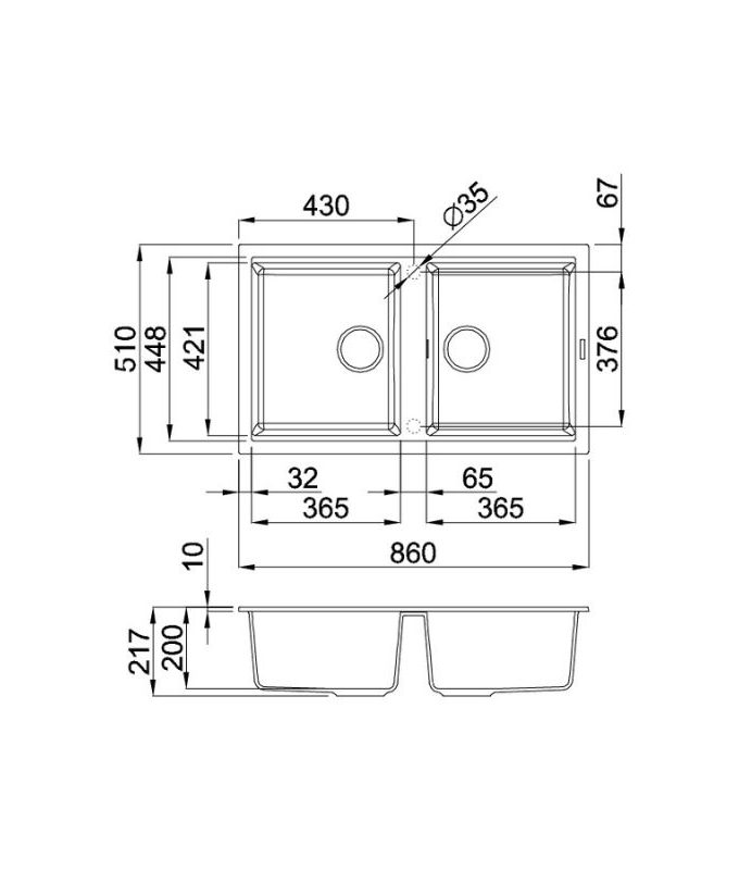 Thiết kế của Chậu rửa bát Malloca NERO G-45040