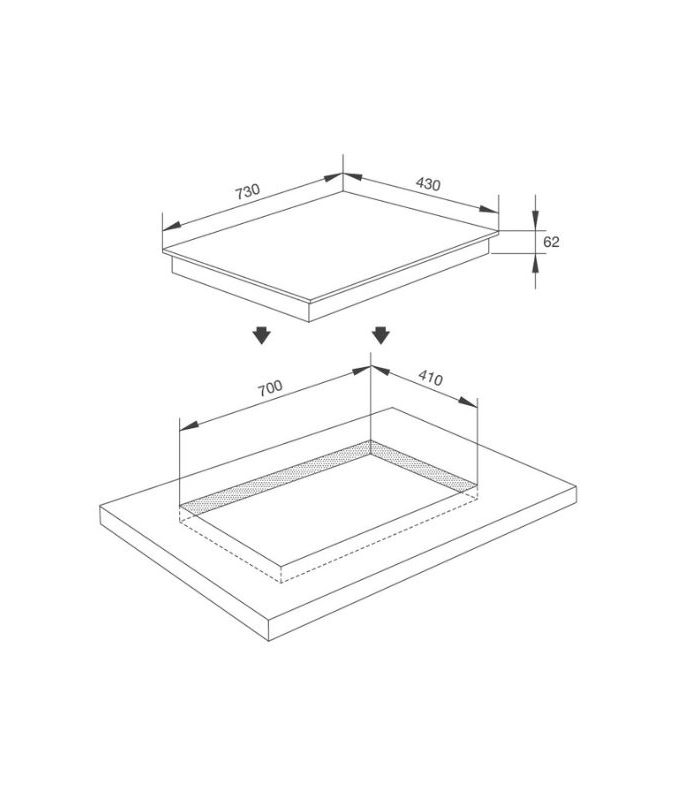 kích thước của Bếp hồng ngoại Malloca MH-7320 R